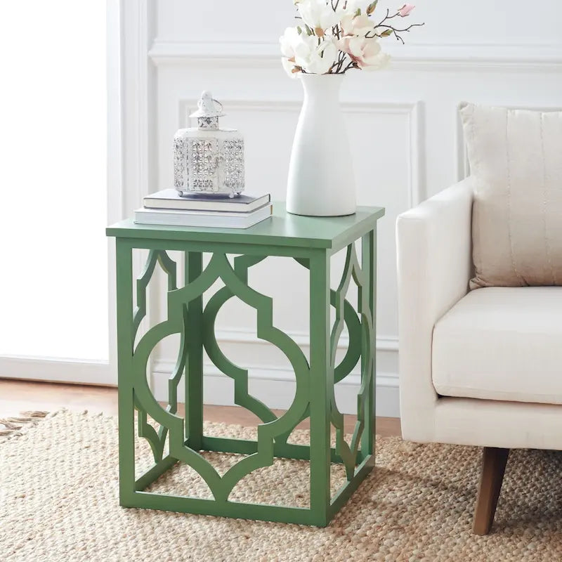 Table d'appoint feuille d'argent - 19 L x 19 P x 23 H