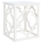 Table d'appoint feuille d'argent - 19 L x 19 P x 23 H