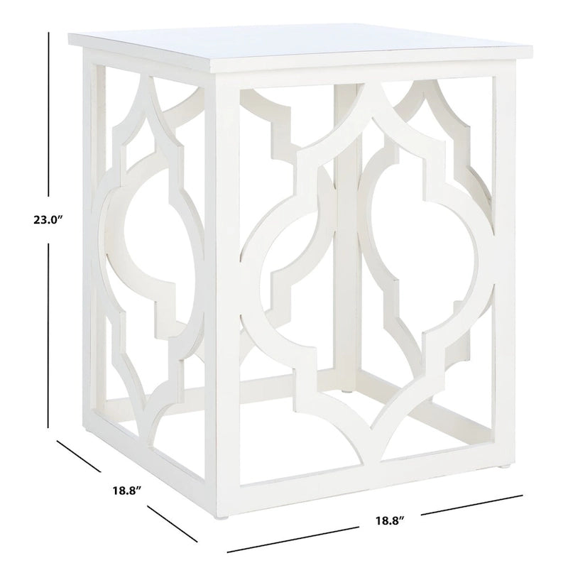 Table d'appoint feuille d'argent - 19 L x 19 P x 23 H