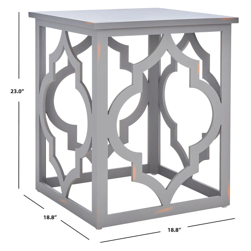 Table d'appoint feuille d'argent - 19 L x 19 P x 23 H