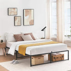 14 inch Platform Frame, with 3 in 1 Steel Support, No Box Spring Needed, Load Up to 800Lbs
