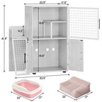 Meuble cache-litière pour chat avec étagère de rangement