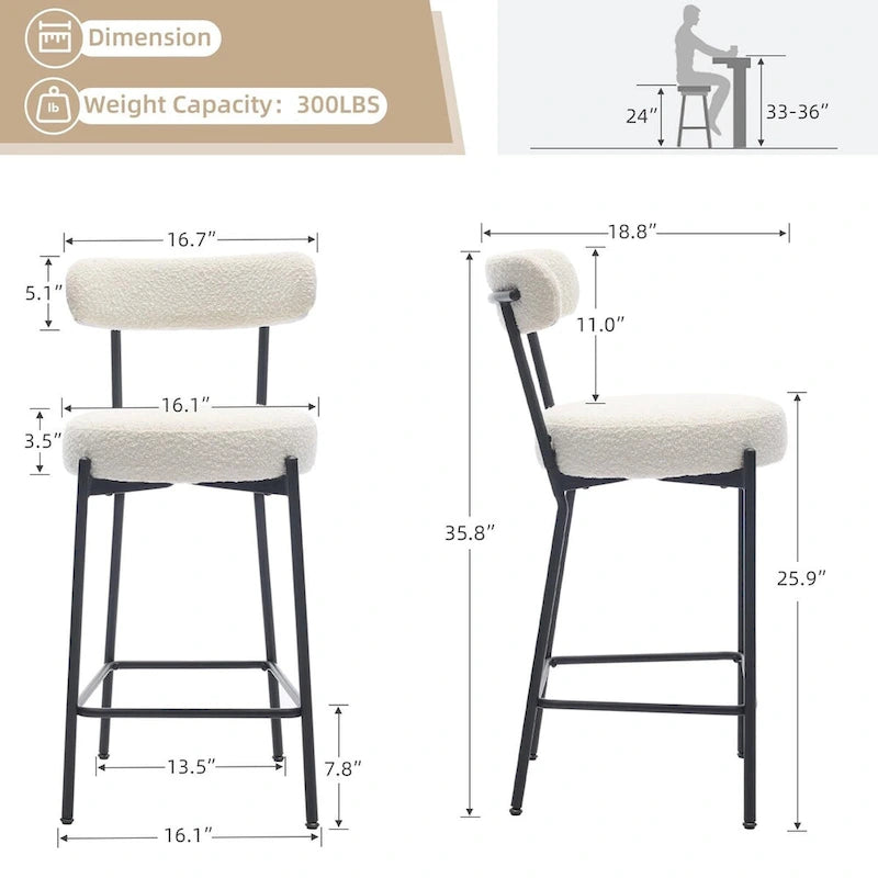 Tabourets de comptoir modernes de 27 po