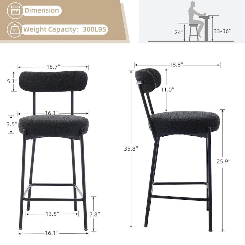 Tabourets de comptoir modernes de 27 po