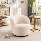 Fauteuil d'appoint moderne en tissu pivotant à 360 degrés