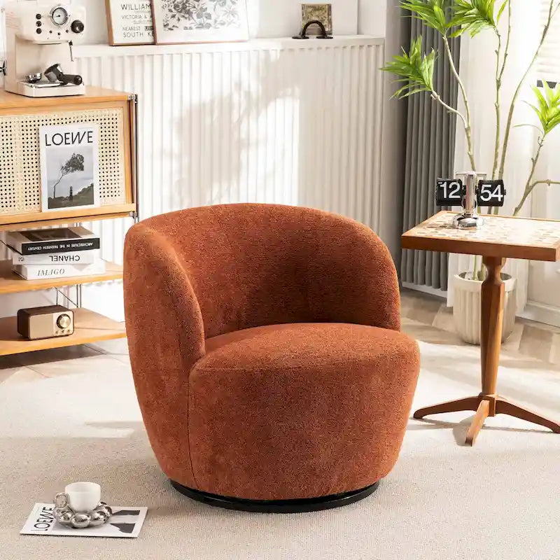 Fauteuil d'appoint moderne en tissu pivotant à 360 degrés