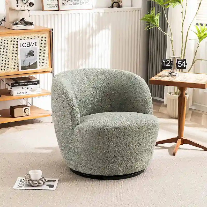 Fauteuil d'appoint moderne en tissu pivotant à 360 degrés