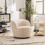 Fauteuil d'appoint moderne en tissu pivotant à 360 degrés