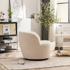 Fauteuil d'appoint moderne en tissu pivotant à 360 degrés