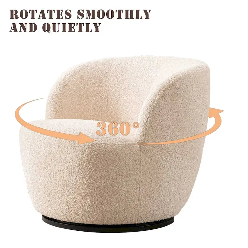 Fauteuil d'appoint moderne en tissu pivotant à 360 degrés