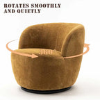 Fauteuil d'appoint moderne en tissu pivotant à 360 degrés