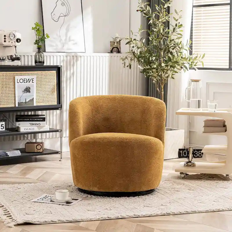 Fauteuil d'appoint moderne en tissu pivotant à 360 degrés