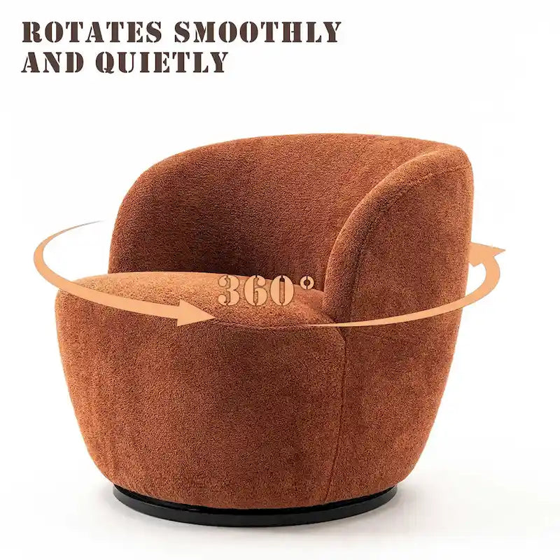 Fauteuil d'appoint moderne en tissu pivotant à 360 degrés