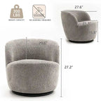 Fauteuil d'appoint moderne en tissu pivotant à 360 degrés