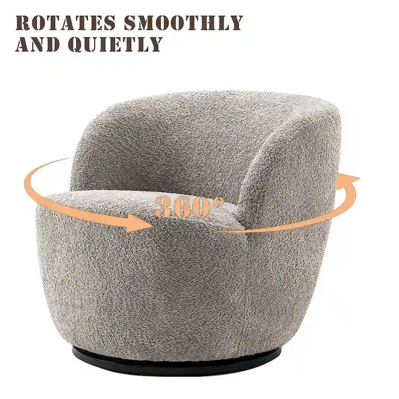Fauteuil d'appoint moderne en tissu pivotant à 360 degrés