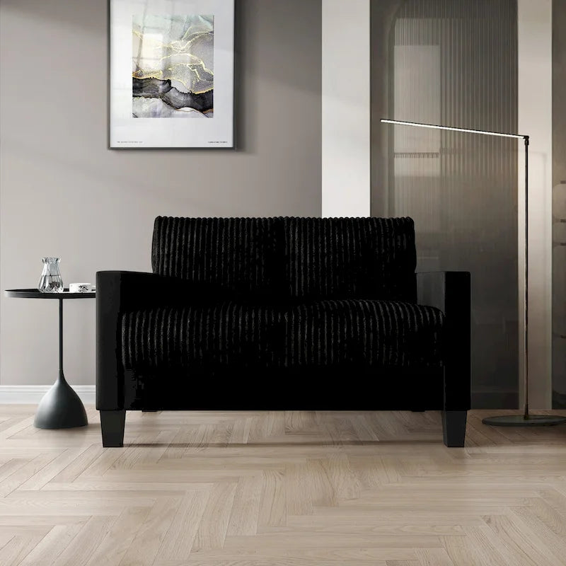 Canapé et fauteuil de salon rembourrés en velours côtelé, style moderne du milieu du siècle
