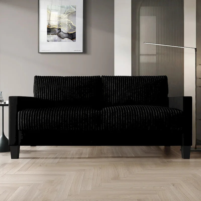 Canapé et fauteuil de salon rembourrés en velours côtelé, style moderne du milieu du siècle