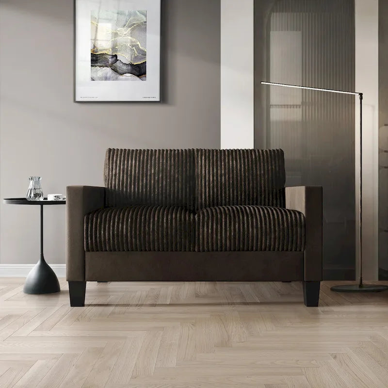 Canapé et fauteuil de salon rembourrés en velours côtelé, style moderne du milieu du siècle