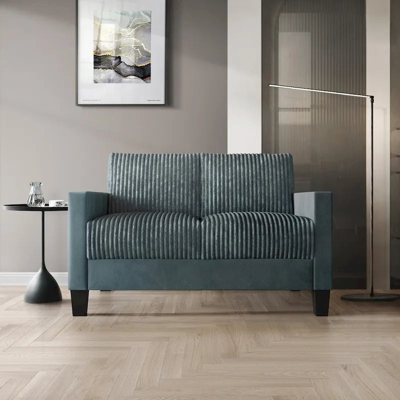 Canapé et fauteuil de salon rembourrés en velours côtelé, style moderne du milieu du siècle