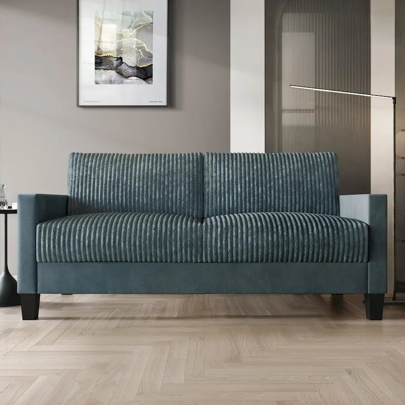 Canapé et fauteuil de salon rembourrés en velours côtelé, style moderne du milieu du siècle