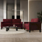 Canapé et fauteuil de salon rembourrés en velours côtelé, style moderne du milieu du siècle