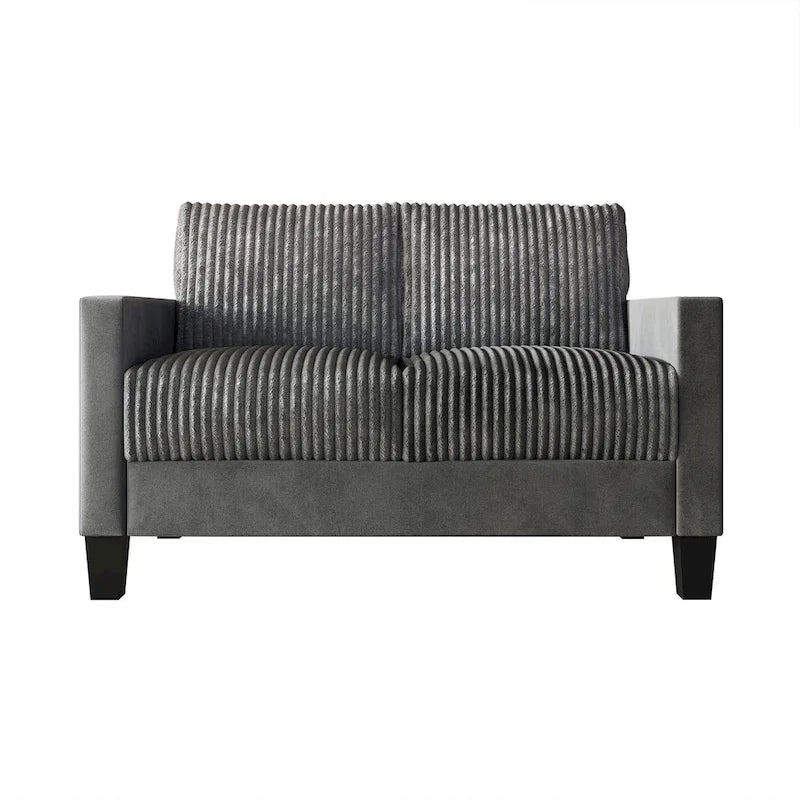 Canapé et fauteuil de salon rembourrés en velours côtelé, style moderne du milieu du siècle