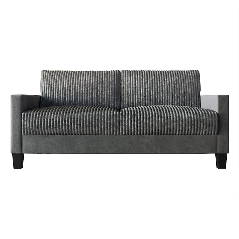 Canapé et fauteuil de salon rembourrés en velours côtelé, style moderne du milieu du siècle