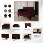 Canapé et fauteuil de salon rembourrés en velours côtelé, style moderne du milieu du siècle