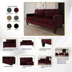 Canapé et fauteuil de salon rembourrés en velours côtelé, style moderne du milieu du siècle