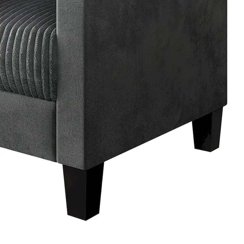 Canapé et fauteuil de salon rembourrés en velours côtelé, style moderne du milieu du siècle