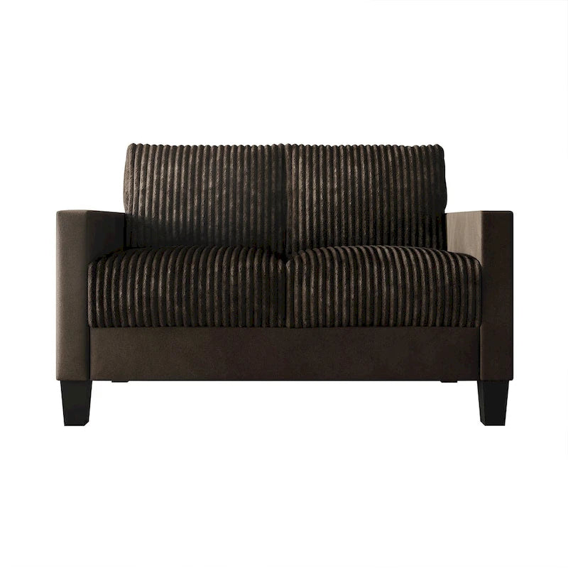 Canapé et fauteuil de salon rembourrés en velours côtelé, style moderne du milieu du siècle