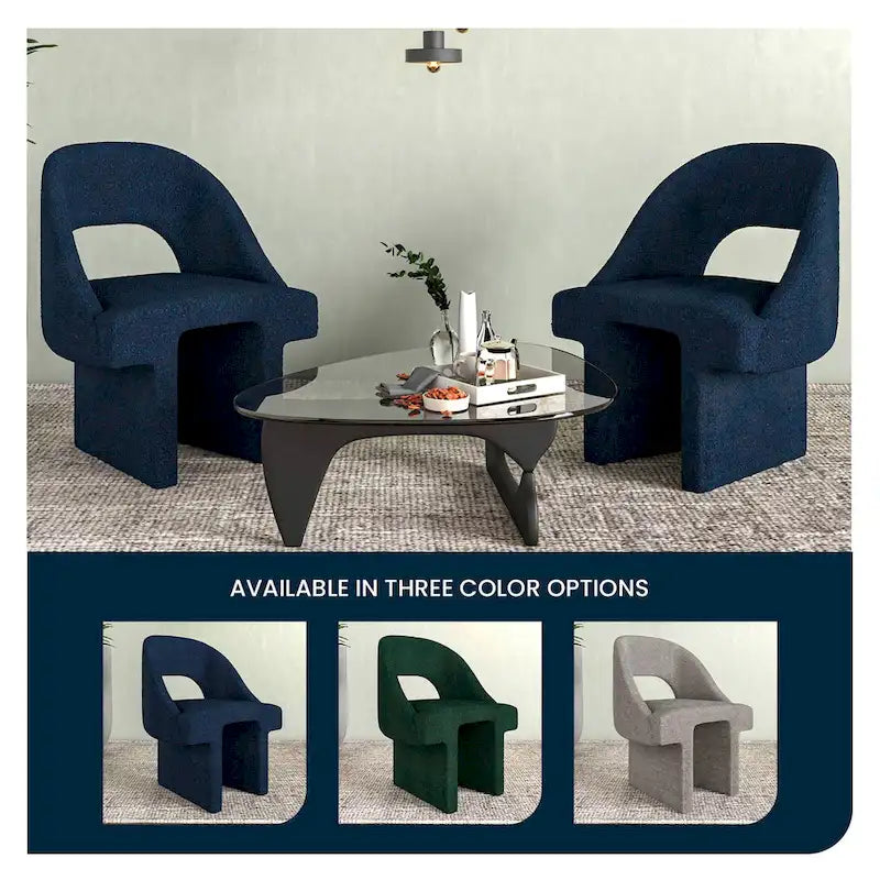 Fauteuil d'appoint rembourré élégant et moderne en tissu bouclette, avec cadre en bois MDF, pour bureau, salon et chambre