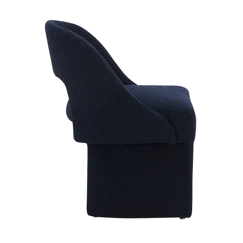 Fauteuil d'appoint rembourré élégant et moderne en tissu bouclette, avec cadre en bois MDF, pour bureau, salon et chambre
