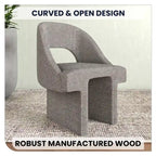 Fauteuil d'appoint rembourré élégant et moderne en tissu bouclette, avec cadre en bois MDF, pour bureau, salon et chambre