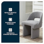 Fauteuil d'appoint rembourré élégant et moderne en tissu bouclette, avec cadre en bois MDF, pour bureau, salon et chambre