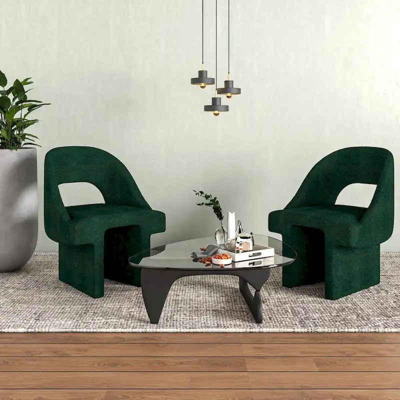 Fauteuil d'appoint rembourré élégant et moderne en tissu bouclette, avec cadre en bois MDF, pour bureau, salon et chambre