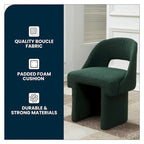 Fauteuil d'appoint rembourré élégant et moderne en tissu bouclette, avec cadre en bois MDF, pour bureau, salon et chambre