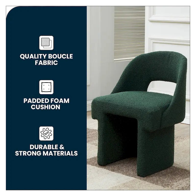 Fauteuil d'appoint rembourré élégant et moderne en tissu bouclette, avec cadre en bois MDF, pour bureau, salon et chambre