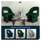 Fauteuil d'appoint rembourré élégant et moderne en tissu bouclette, avec cadre en bois MDF, pour bureau, salon et chambre