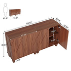 Buffet de cuisine/salle à manger de 140 cm avec étagères réglables