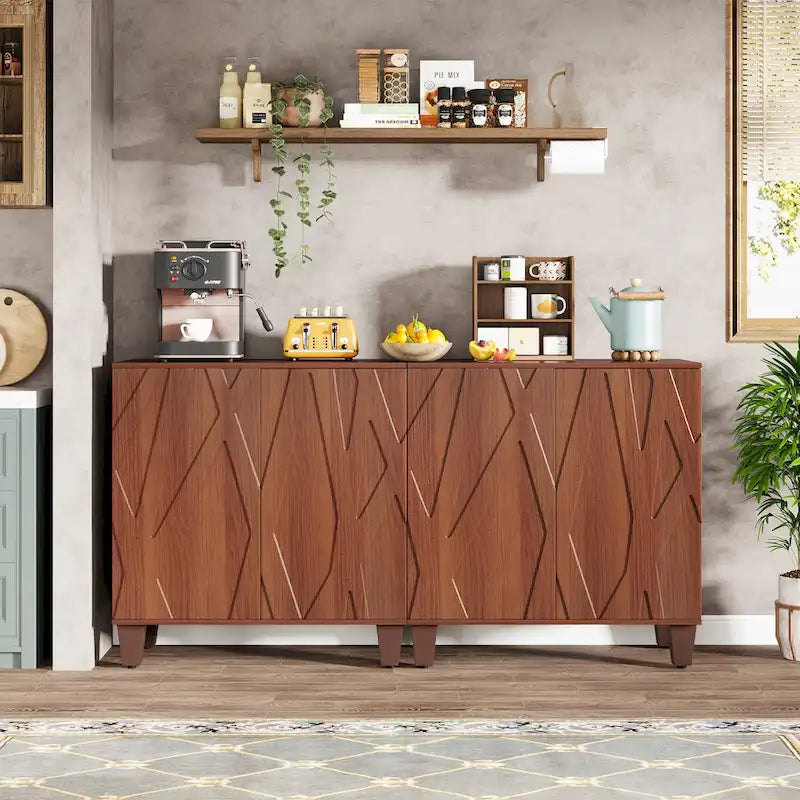 Buffet de cuisine/salle à manger de 140 cm avec étagères réglables