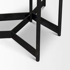Tables gigognes d'appoint/de chevet en marbre et bois foncé