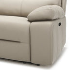 Causeuse inclinable électrique en cuir avec console et porte-gobelets