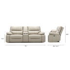 Causeuse inclinable électrique en cuir avec console et porte-gobelets
