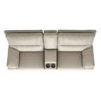 Causeuse inclinable électrique en cuir avec console et porte-gobelets