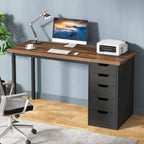 Bureau informatique moderne avec 5 tiroirs