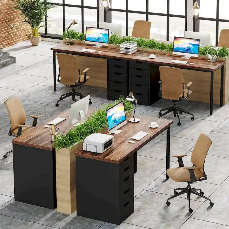 Bureau informatique moderne avec 5 tiroirs