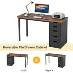 Bureau informatique moderne avec 5 tiroirs