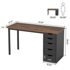 Bureau informatique moderne avec 5 tiroirs