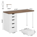 Bureau informatique moderne avec 5 tiroirs